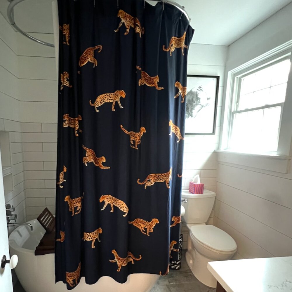 Leopard Organic Cotton Shower Curtain - Anthropologie